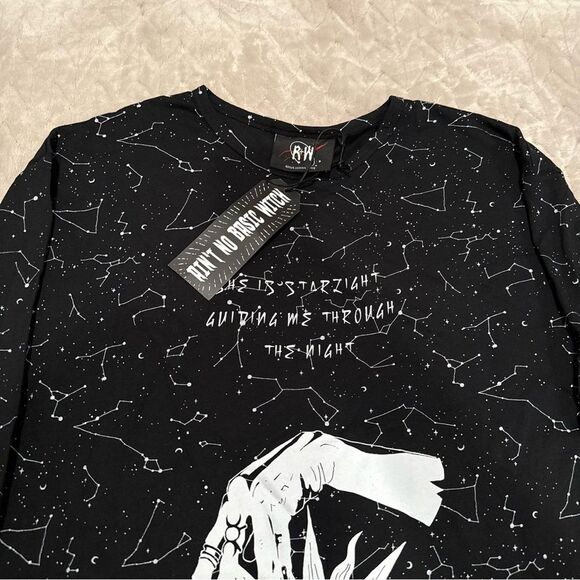 Rogue and Wolf Starlight Constellations Witch Gothic Long Sleeve T Shirt XXL NWT - Picture 2 of 9